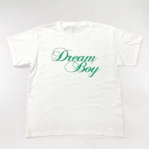 BRAND NEW CUSTOM PRINT 90s STYLE DREAM BOY CURSIVE GRAPHIC TEE SHIRT GREEN FONT